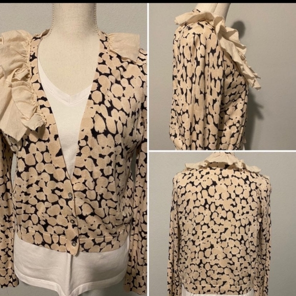 Vera Wang Ruffled Cardigan - Picture 2 of 5